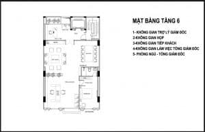 Thiết kế mặt bằng tầng 6 cho Tổng giám đốc
