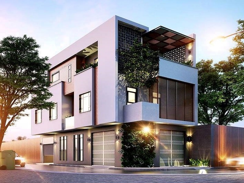thiet ke nha pho can goc 1 thiết kế nhà phố căn góc 1
