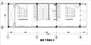 thiet ke nha pho 3 tang 1 tum 16 Mẫu thiết kế nhà phố 3 tầng 1 tum 16