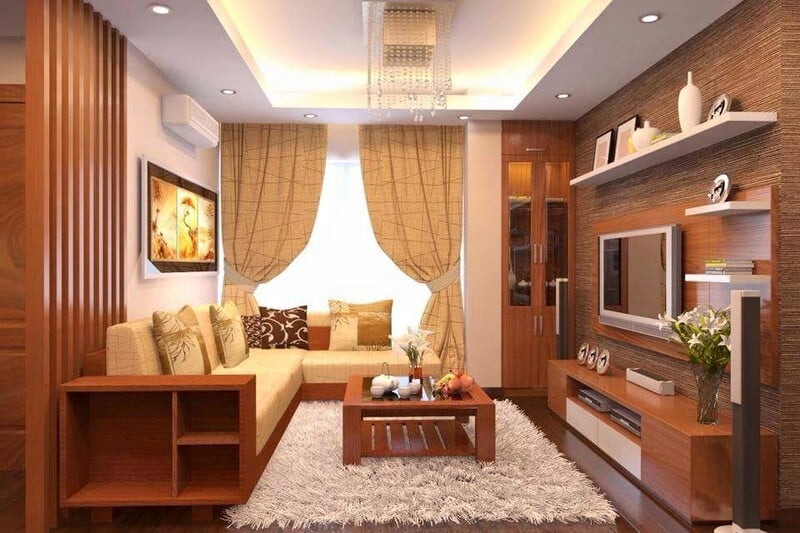 vach ngan phong khach bang go 2 vách ngăn phòng khách bằng gỗ 12