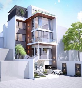 Mau thiet ke nha pho co gara oto 18 Mẫu thiết kế nhà phố có gara ô tô 18