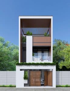 Mau thiet ke nha pho co gara oto 3 Mẫu thiết kế nhà phố có gara ô tô 3