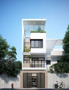 Mau thiet ke nha pho co gara oto 2 Mẫu thiết kế nhà phố có gara ô tô 2