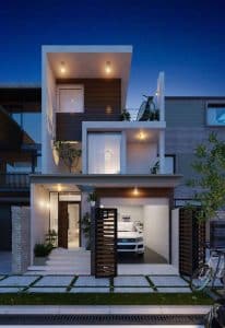 mẫu nhà phố có tầng bán hầm 5 x16m