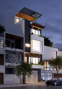 Mau thiet ke nha pho co gara oto 16 Mẫu thiết kế nhà phố có gara ô tô 16