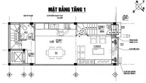 Bản vẻ nhà phố 5 tầng