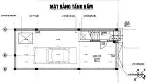 Tầng hầm mẫu nhà phố 5 tầng