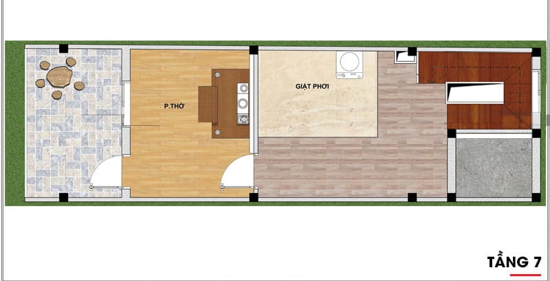 thiet ke nha pho 7 tang 6 thiết kế nhà phố 7 tầng 6