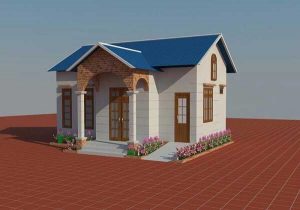 mau thiet ke nha cap 4 chi phi thap 2 Mẫu thiết kế nhà cấp 4 mái thái giá rẻ - Mẫu số 1