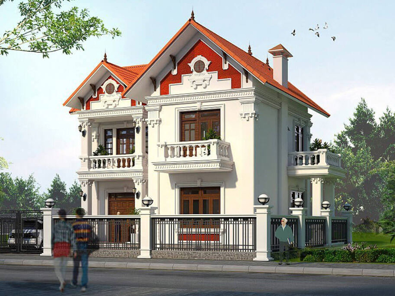 biệt thự tân cổ điển 2 tầng mái 10