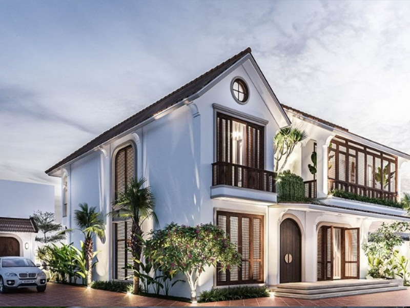 mẫu biệt thự phong cách đông dương 7