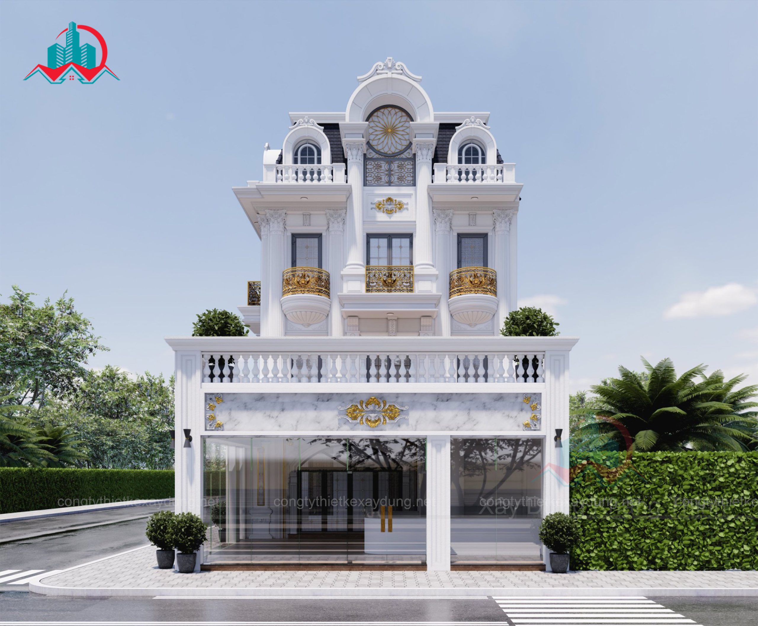 Biệt thự tân cổ điển đẹp ở Bình Dương - Hồng Hưng Villa V2