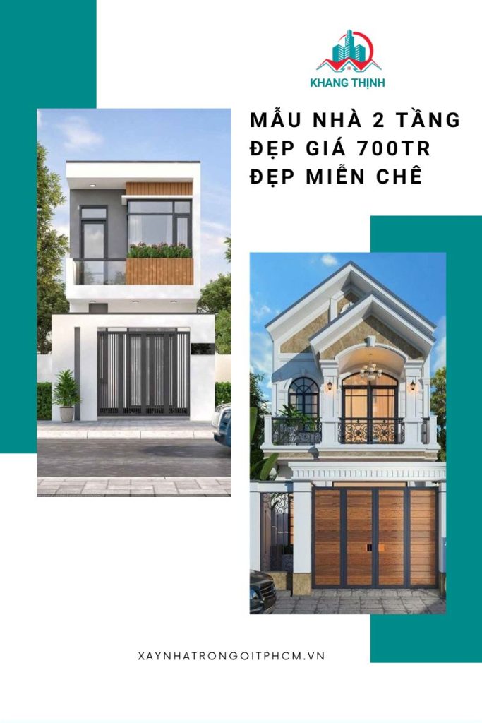 mẫu nhà 2 tầng đẹp giá 700 triệu