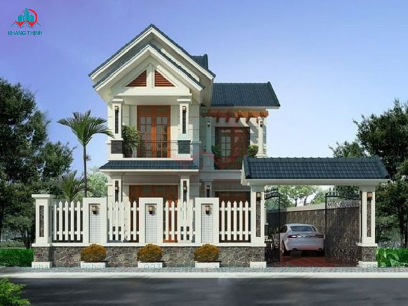 Thiết kế nhà mái thái 2 tầng