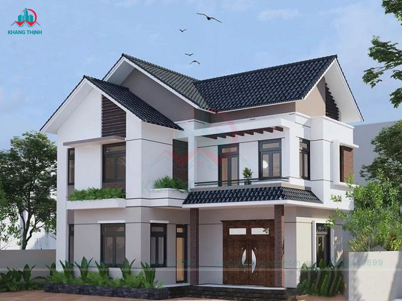 mẫu nhà 2 tầng 4 phòng ngủ