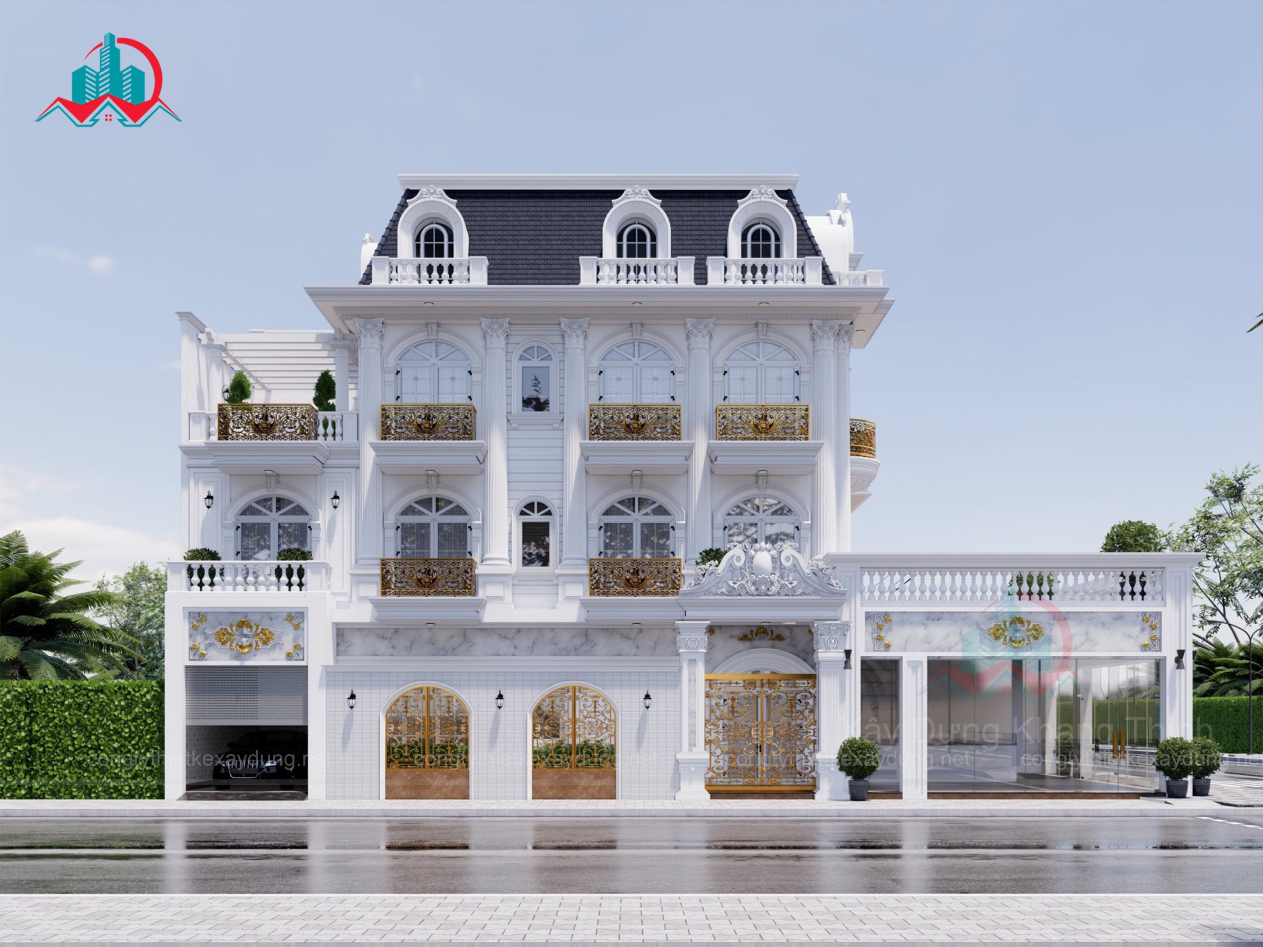 Thiết kế xây dựng biệt thự tân cổ điển ở Bình Dương - Hồng Hưng Villa