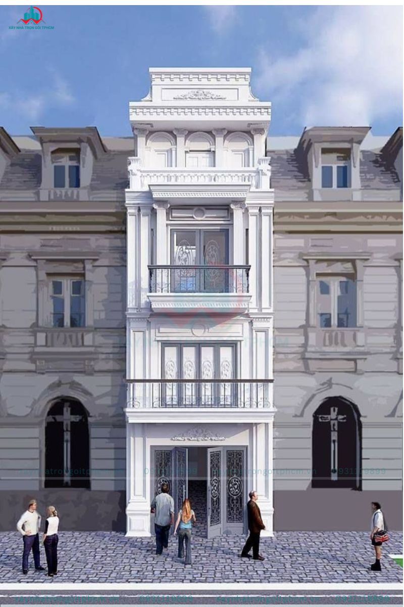 nhà 3 tầng tân cổ điển