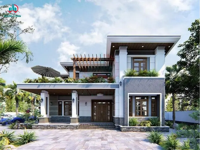 Mẫu nhà 1 trệt 1 lầu chữ L 1