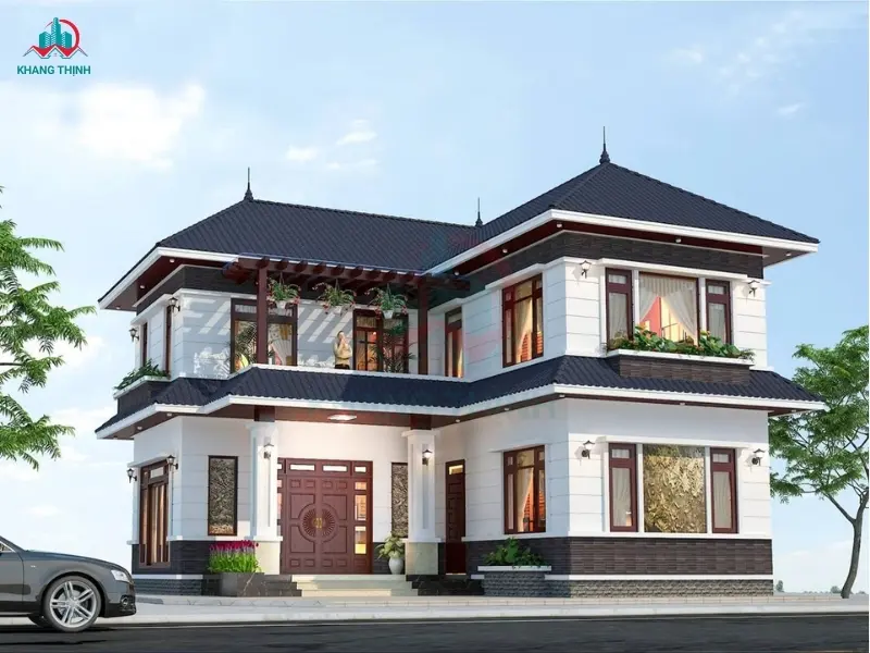 Mẫu nhà 1 trệt 1 lầu chữ L
