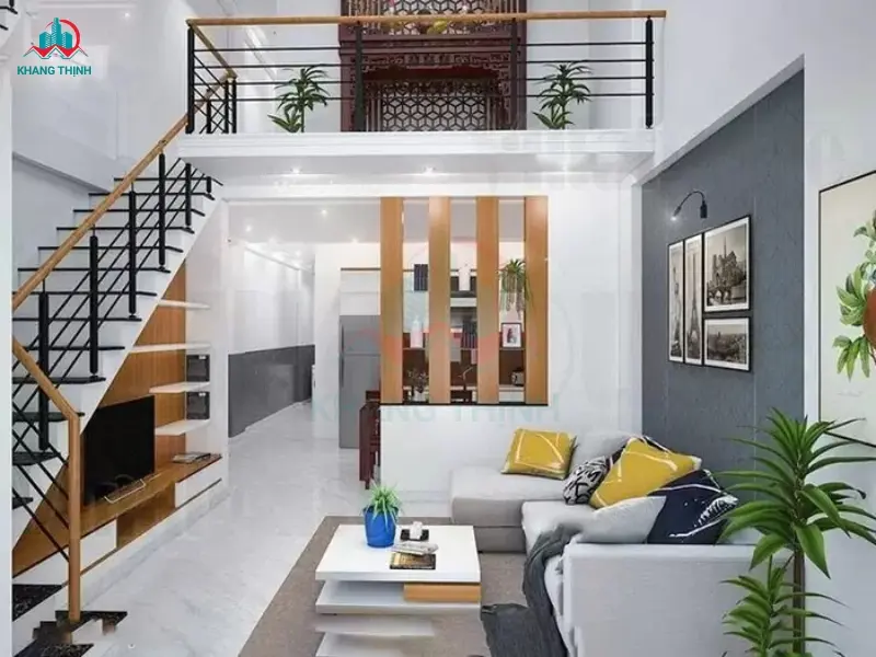 Mẫu nhà cấp 4 có gác lửng 1 phòng ngủ