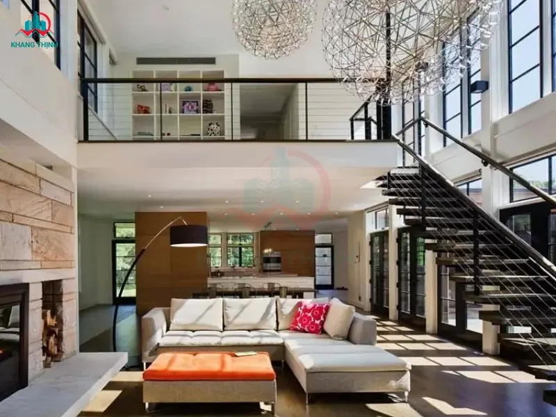 Mẫu nhà cấp 4 có gác lửng 2 phòng ngủ