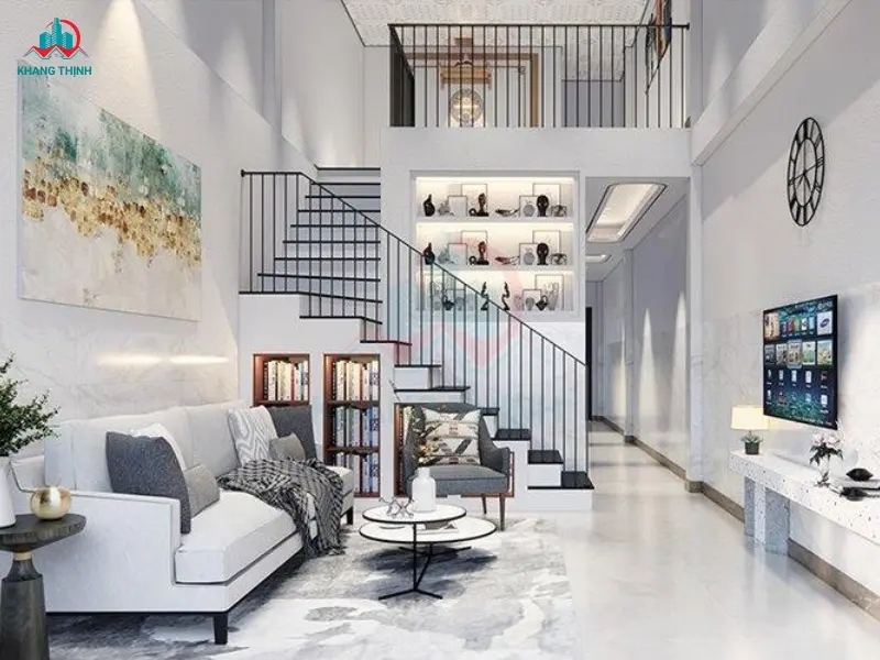 Mẫu nhà cấp 4 có gác lửng 2 phòng ngủ