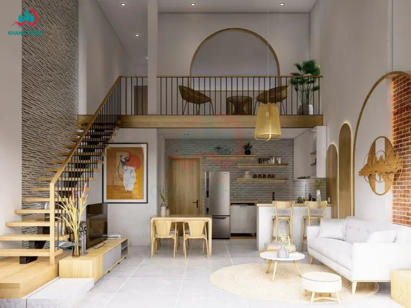 Mẫu nhà gác lửng 3 phòng ngủ