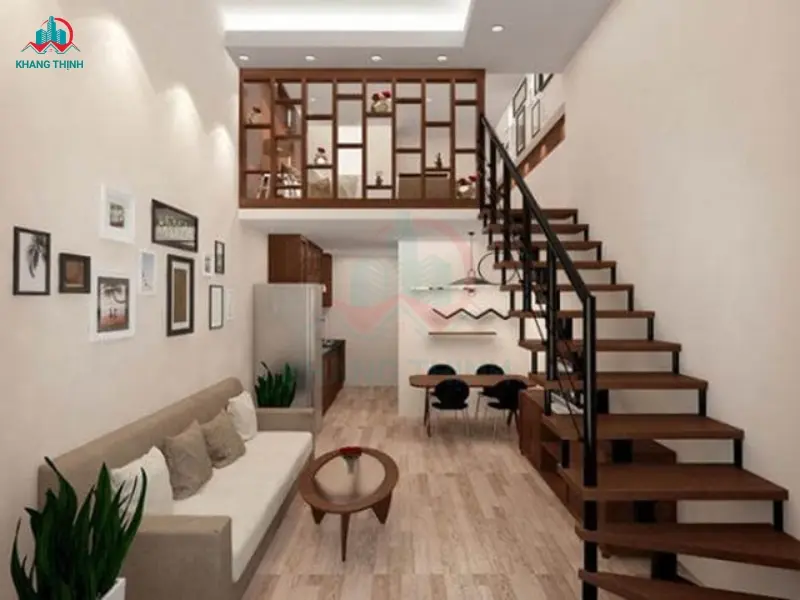 Mẫu nhà cấp 4 có gác lửng 4x10