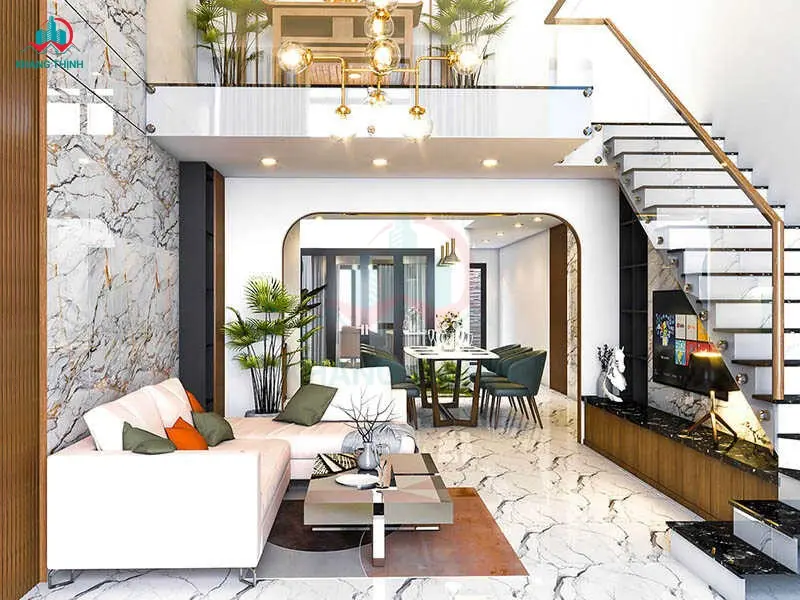 Mẫu nhà gác lửng 4 phòng ngủ