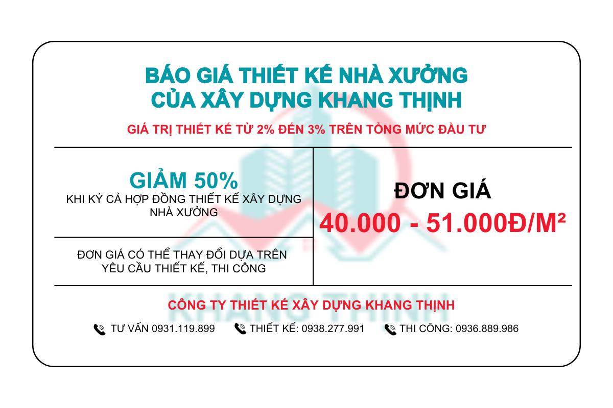 Báo giá thiết kế nhà xưởng của Khang Thịnh Báo giá thiết kế nhà xưởng của Khang Thịnh