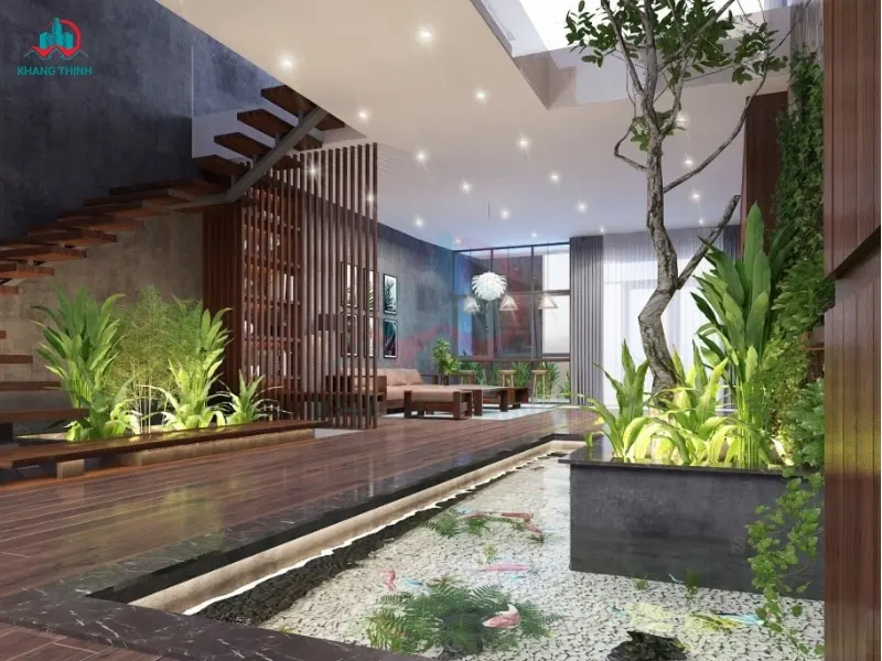 Mẫu giếng trời thông minh đặt trong nhà