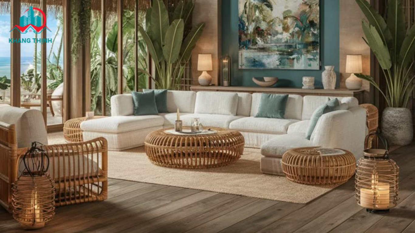 Không gian Tropical mang hơi thở của thiên nhiên với cây xanh và màu sắc nhiệt đới Không gian Tropical mang hơi thở của thiên nhiên với cây xanh và màu sắc nhiệt đới