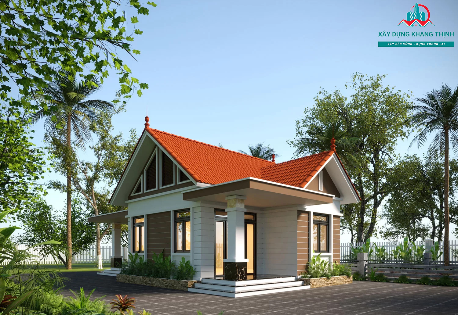 Nhà cấp 4 2 phòng ngủ: mẫu 5