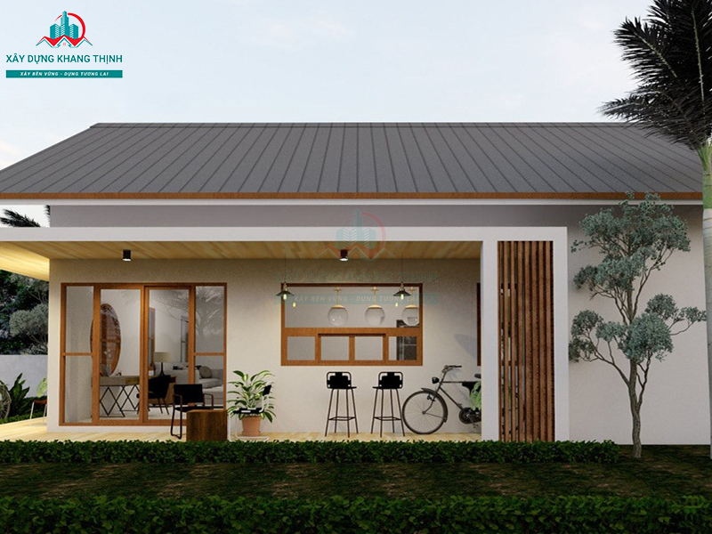 Nhà cấp 4 2 phòng ngủ: mẫu 1
