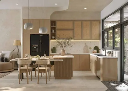 Thiết kế phòng bếp nhà phố hiện đại, tối ưu diện tích và công năng