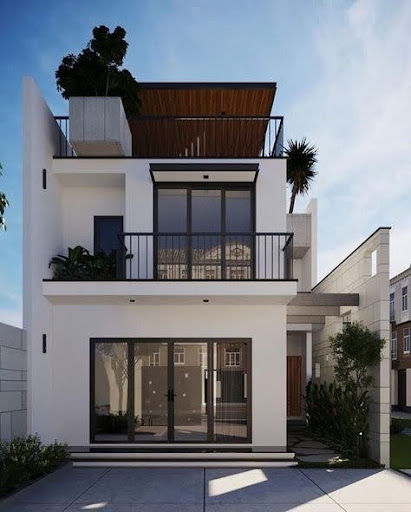 Mẫu nhà thầu thi công xây dựng trong phố bàn giao
