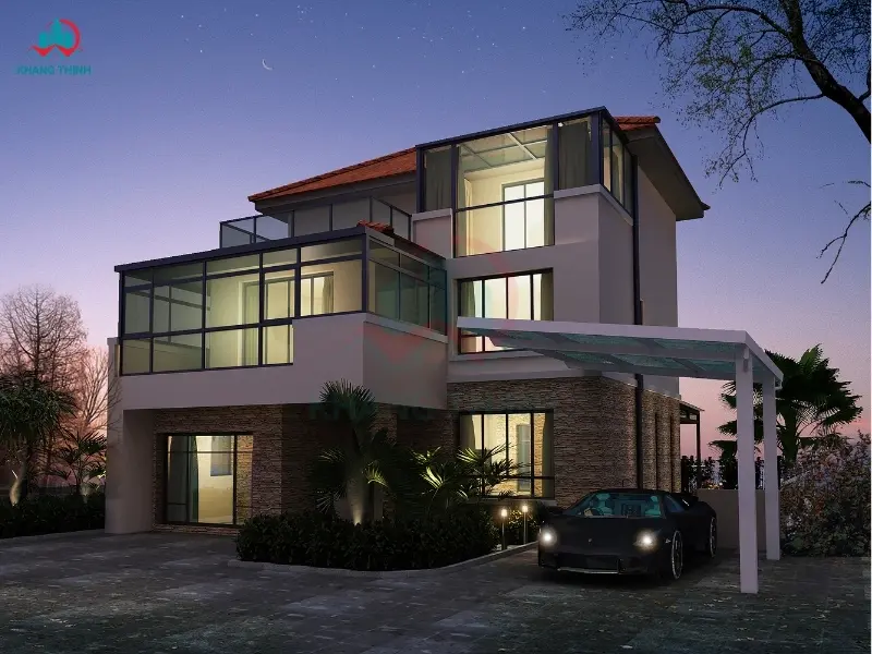 Mẫu nhà 2 mặt tiền hiện đại