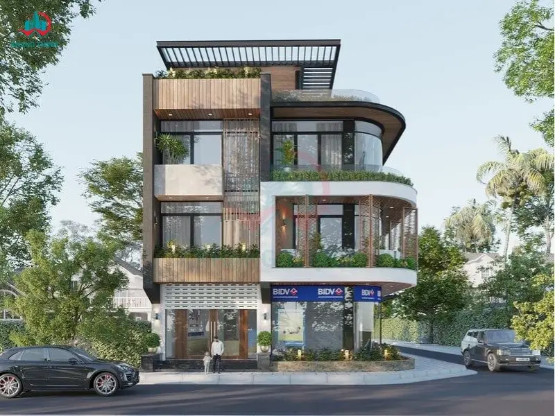 Mẫu nhà 2 mặt tiền kinh doanh