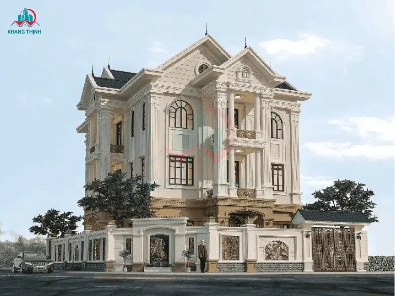 Mẫu nhà 2 mặt tiền tân cổ điển